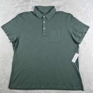 Outerknown Saltwater Slub Polo Shirt Women's 2XL Green Pocket Organic Cotton NWT
